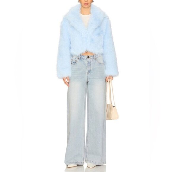 NWT Free People Paris Cropped Faux Fur Jacket Size XL - Picture 5 of 16